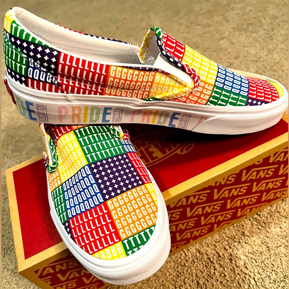 NWT Pride Vans slip ons